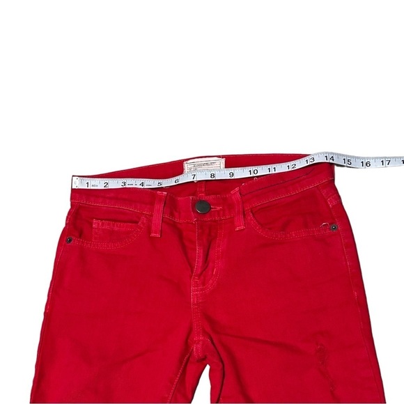 Current Elliot The Stiletto Victory Red Crop Jeans Size 0 - Picture 3 of 11